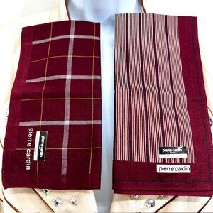 New  set of 2 Pierre Cardin handkerchief  cotton/silk  18" Bugendy Stripe (67